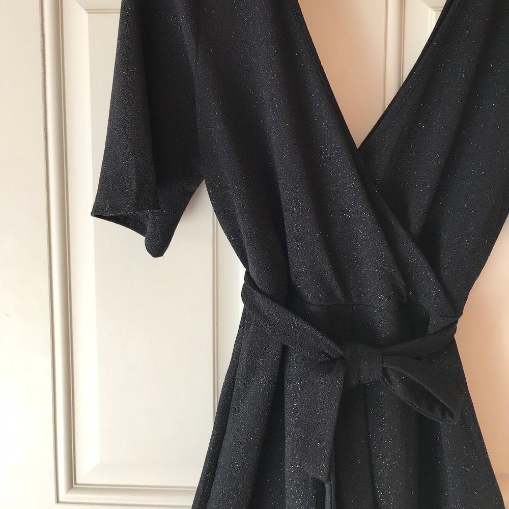 francesca's miami SMALL black sparkle jumpsuit